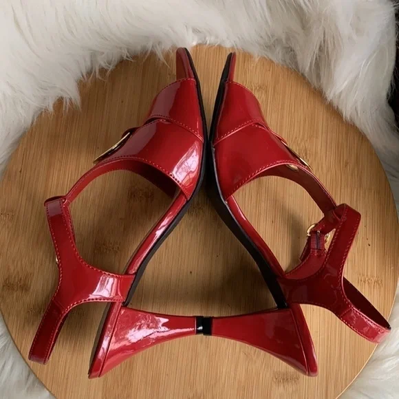 East 5th | Red Mariah Patent Leather Strappy Open Toe Heels NWT 9M - Picture 12 of 17